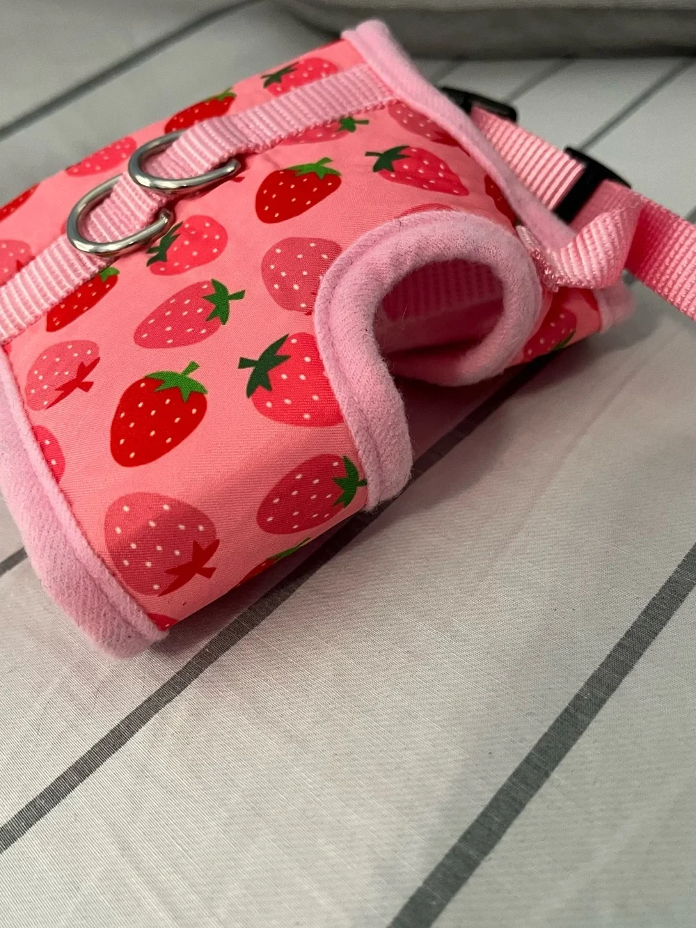 Pink Strawberry Print Pet Harness